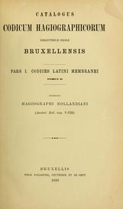 Cover of: Catalogus codicum hagiographicorum Bibliotheca͡e regia͡e bruxellensis ...