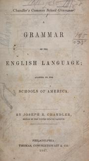 Cover of: A grammar of the English language by Joseph R. Chandler
