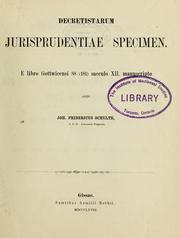 Decretistarum jurisprudentiae specimen