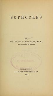 Cover of: Sophocles by Clifton Wilbraham Collins