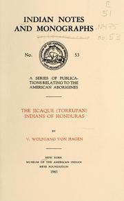 Cover of: The Jicaque (Torrupan) Indians of Honduras