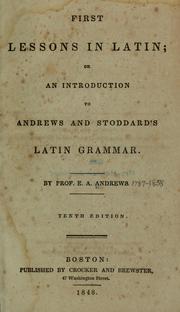 Cover of: First lessons in Latin