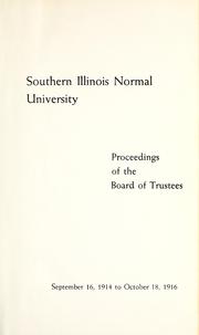 Cover of: Proceedings of the Board of Trustees by Southern Illinois State Normal University
