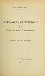 Cover of: La Miscellanea chiaravallense e il Libro dei Prati di Chiaravalle by Pius XI Pope