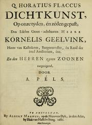 Cover of: Q. Horatius Flaccus Dichtkunst: op onze tyden, én zéden gepast