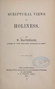 Cover of: Scriptural views of Holiness