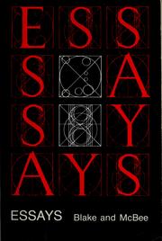 Cover of: Essays by [compiled by] Kathryn A. Blake, Mary Louise McBee.