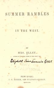 Cover of: Summer rambles in the West by E. F. Ellet