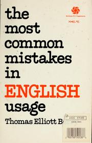 Cover of: The most common mistakes in English usage. by Thomas Elliott Berry