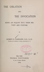 Cover of: The oblation and the invocation