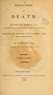 Cover of Reflections on death