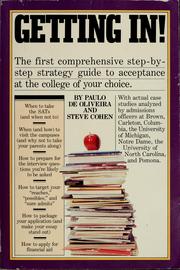 Cover of: Getting in!: the first comprehensive step-by-step strategy guide to acceptance at the college of your choice