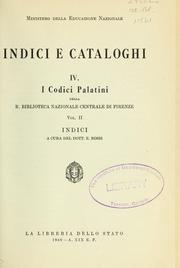 Cover of: I codici palatini della R. Biblioteca nazionale centrale di Firenze by Biblioteca nazionale centrale di Firenze