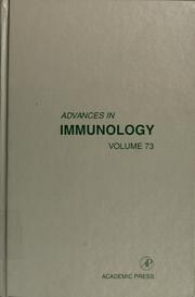 Cover of: Advances in immunology