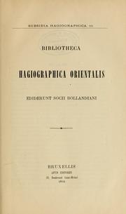 Cover of: Bibliotheca hagiographica orientalis. by 