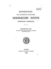 Cover of: Mitteilungen des Deutschen archäologischen Instituts, athenische Abteilung. 13, 1888 by Deutsches Archäologisches Institut, Athenische Abteilung
