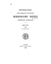 Cover of: Mitteilungen des Deutschen archäologischen Instituts, athenische Abteilung. Nr. 24, 1899 by Deutsches Archäologisches Institut, Athenische Abteilung