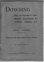 Cover of: Dowsing: with an account of some original experiments