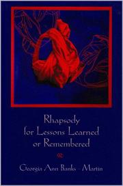 Cover of: Rhapsody For Lessons Learned or Remembered by Georgia  Ann Banks-Martin