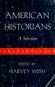 Cover of: American historians: a selection.