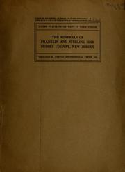 Cover of: The minerals of Franklin and Sterling Hill, Sussex County, New Jersey