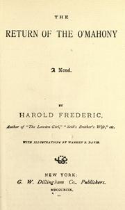 Cover of: The return of the O'Mahony by Harold Frederic
