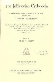 Cover of: The Jeffersonian Cyclopedia by Thomas Jefferson