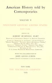 Cover of: American history told by contemporaries ... by Albert Bushnell Hart