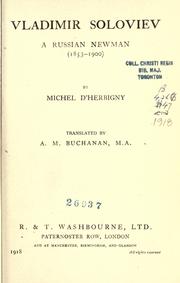 Cover of: Vladimir Soloviev: a Russian Newman, 1853-1900