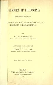 Cover of: A history of philosophy by W. Windelband