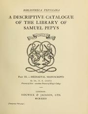 Cover of: Bibliotheca Pepsysiana: a descriptive catalogue of the library of Samuel Pepys.