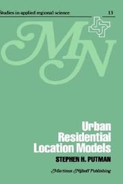 Cover of: Urban residential location models
