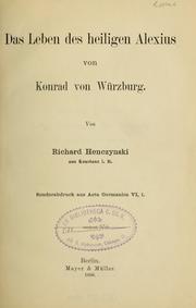 Cover of: Das leben des heiligen Alexis by Konrad von Würzburg