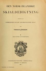 Den norsk-islandske skjaldedigtning by Finnur Jónsson