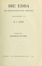 Cover of: Die Edda: mit historisch-Krïtischem commentar