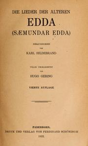 Cover of: Die Lieder der Älteren Edda: (Saemundar Edda)