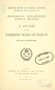 Cover of: Guide to the exhibited series of insects