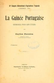 Cover of: La Guinée portugaise: subsides pour son étude