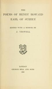Cover of: The poems of Henry Howard, earl of Surrey