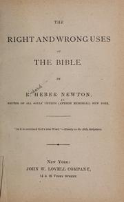 Cover of: The right and wrong uses of the Bible