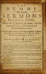 Cover of: The summe of diverse sermons preaced in Dublin ... by Samuel Winter
