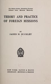Cover of: ...Theory and practice of foreign missions