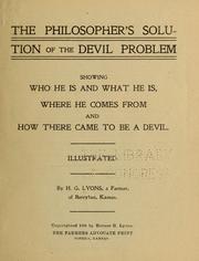 Cover of: The philosopher's solution of the devil problem...