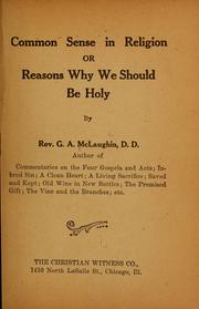 Cover of: Common sense in religion by George Asbury McLaughlin
