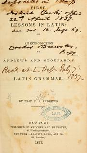 Cover of: First lessons in Latin
