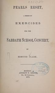 Cover of: Pearls reset: a series of exercises for the Sabbath school concert