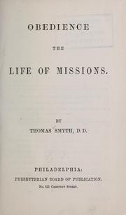 Cover of: Obedience: the life of missions