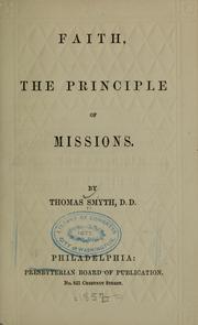 Cover of: Faith: the principle of missions