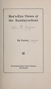 Cover of: Boy's-eye views of the Sunday-school