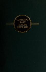 Cover of: Contemporary Europe since 1870.